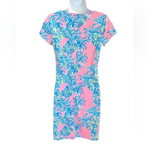 Lilly Pulitzer pineapple Brewster short sleeve Pima cotton Pelican Pink dress - Picture 5 of 8